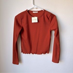 NWT Burnt orange long sleeve shirt size Medium